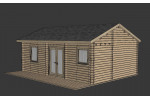   Chestnut Log Cabin 7.2m x 5.2m - 3 Room (1 Bed )