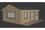   Chestnut Log Cabin 7.2m x 5.2m - 3 Room (1 Bed )